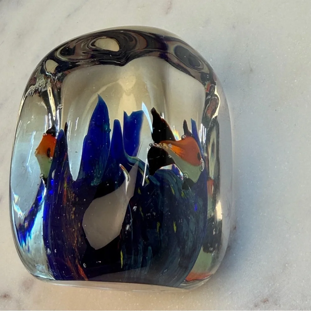 Vibrant Glass Fish Aquarium handmade paper weight